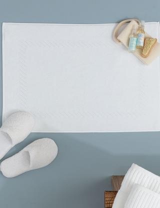 Ryella Armürlü Ayak Havlusu - Beyaz - 50x70 cm
